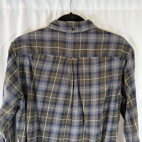 Brooks Brothers Flannel Shirt Men's Medium Plaid Brown XSlim All Cotton Pocket - Picture 8 of 9